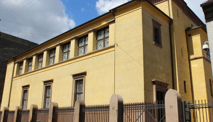 Vue extérieure de la synagogue de la ville de Copenhague