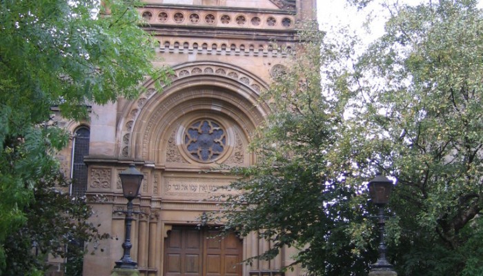 Vue extérieure de la synagogue de Garnethill dans la ville de Glasgow