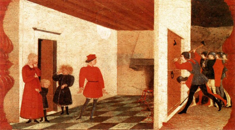 Tableau de Paolo Uccello montrant les attaques subies