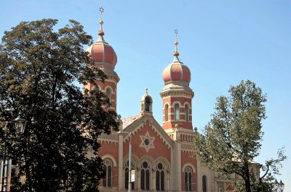 Vue extérieure de la synagogue principale de Plzen
