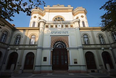 Vue extérieure de la synagogue de Gyor