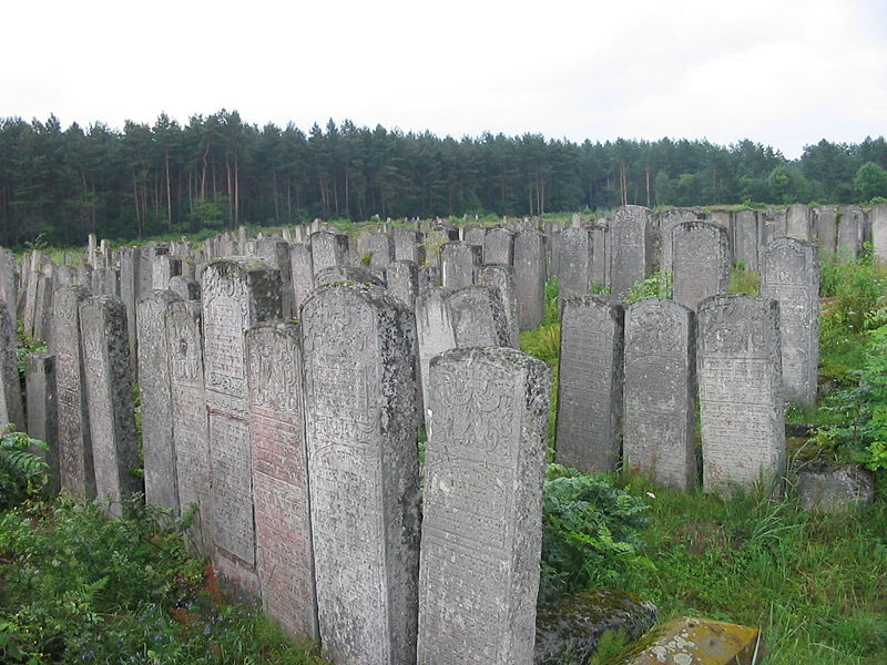 Le cimetière juif, immense, magnifique, presque intact, se trouve à l’extrémité nord de la ville, juste avant la forêt.