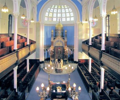 View of the interiors. The Garnethill synagogue is the oldest one in Glasgow.