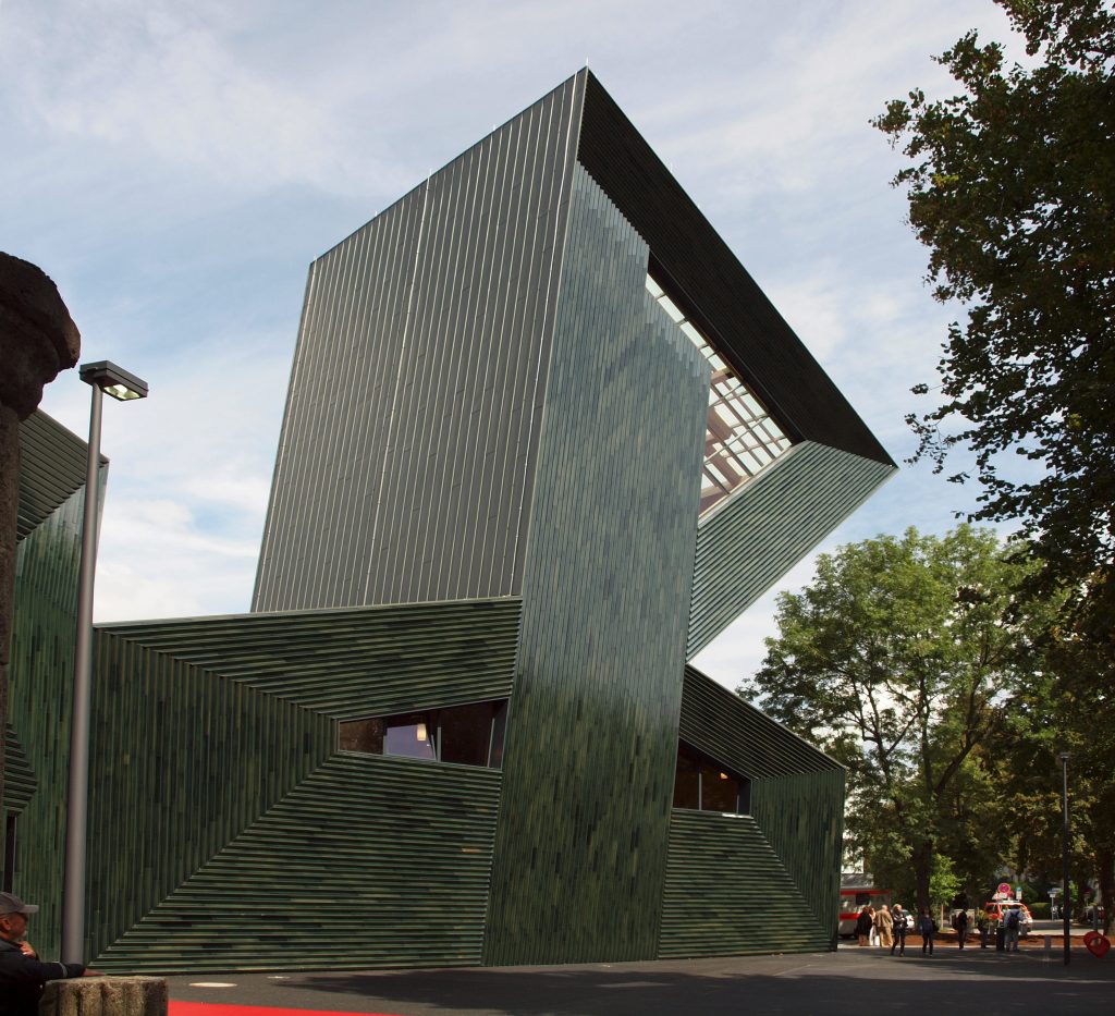 Modern architecture of the Mainz synagogue in Germany