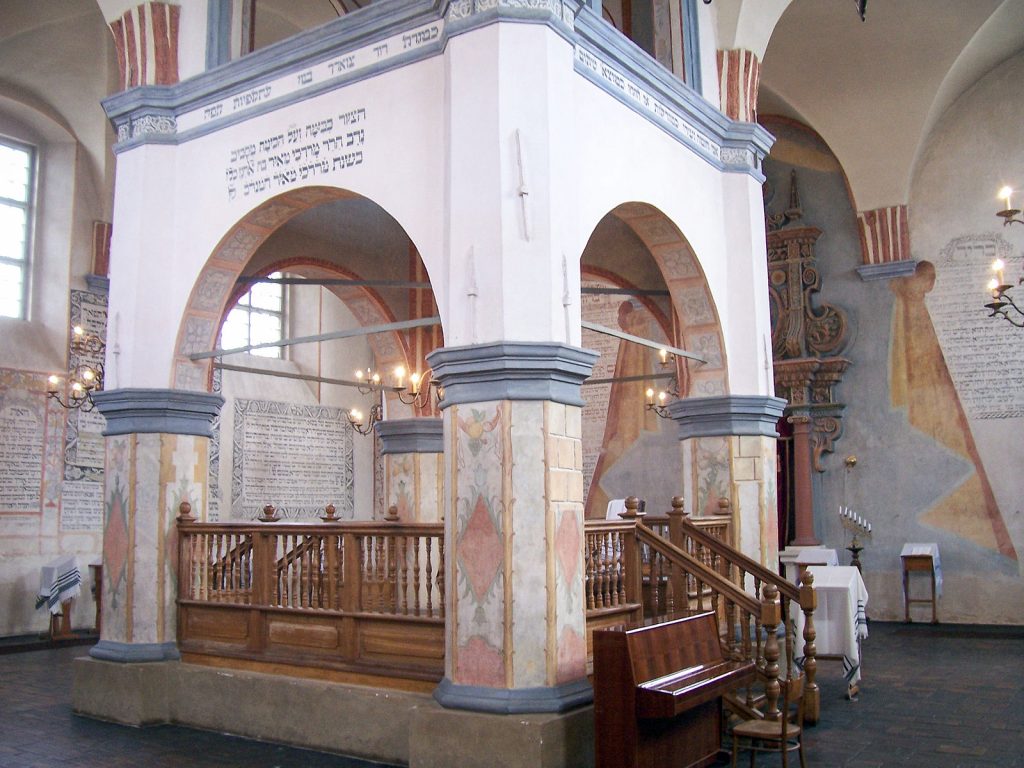 Bimah in the ancient synagogue of Tykocin