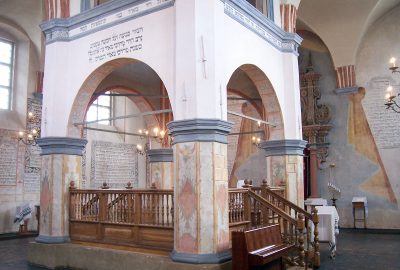 Bimah in the ancient synagogue of Tykocin