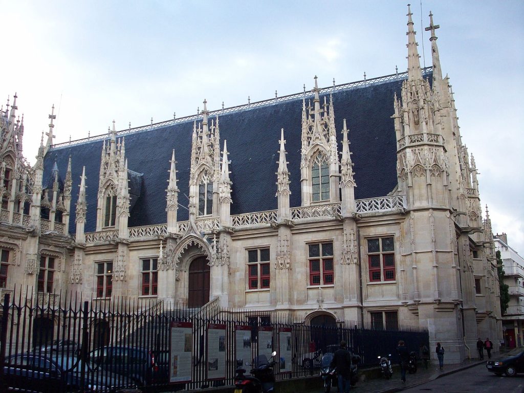 Outside view of the Palais de justice of Rouen