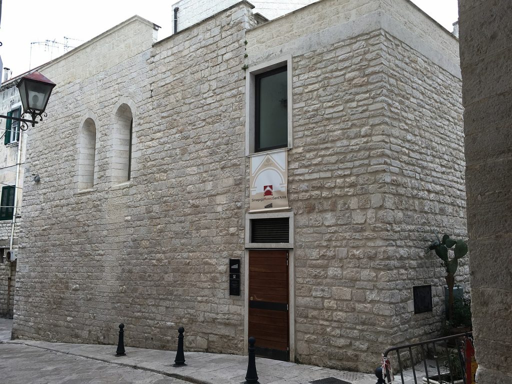 Outside view of the synagogue Sant'Anna in Trani