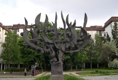 Memorial in form of a Menorah for the victims of the Holocaust in the city of Belgrade
