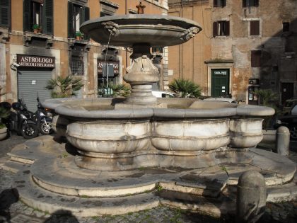 Fountain celebrating the 5 ancient synagogues of rome