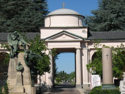 Gate of the Monumental cemetery of Turin with its Jewish section