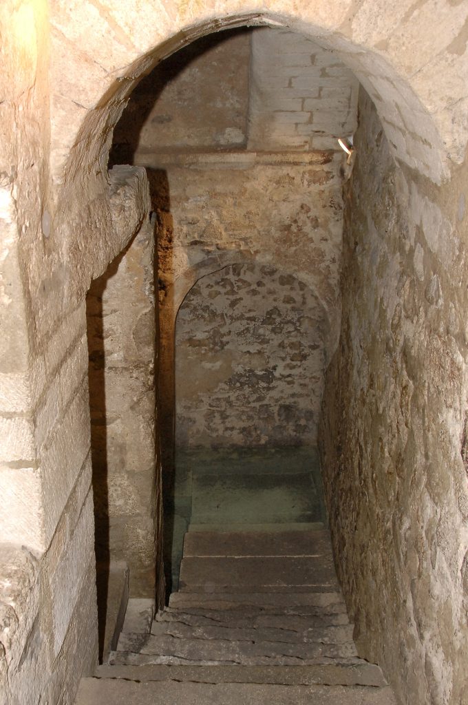 Inside view of the steps of the Midieval mikveh of Montpellier