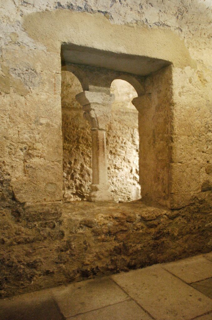 Inside view of the window of the Midieval mikveh of Montpellier