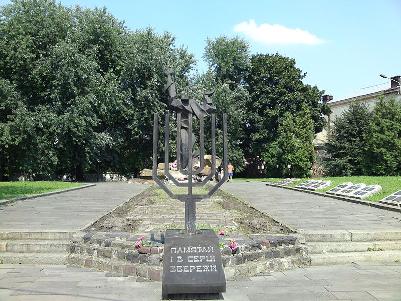 Menorah in the Holocaust memorial of Lvov