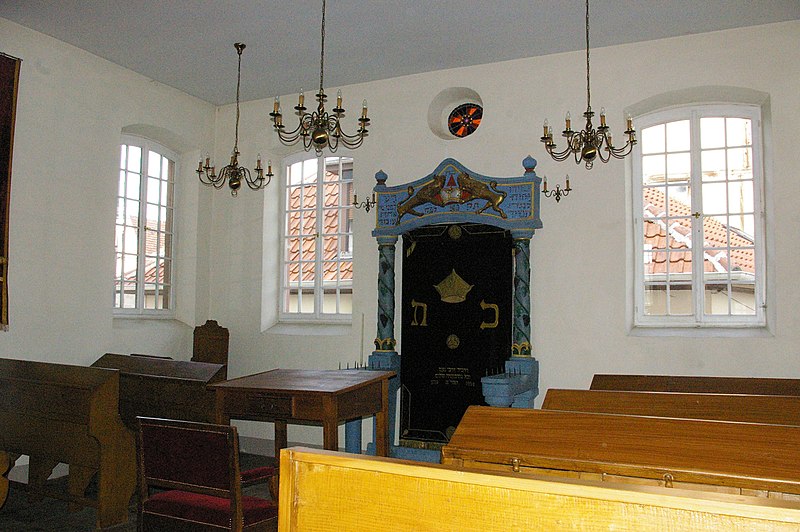 Inside view of the Synagogue of Pfaffenhoffen, witness to the ancient Jewish heritage of the Alsace region