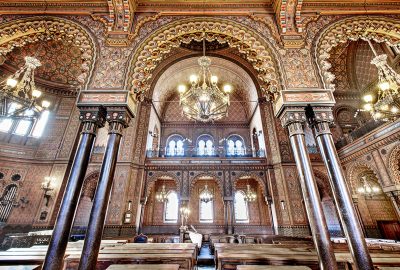 Interiors of the synagogue and Jewish Museum of Florence