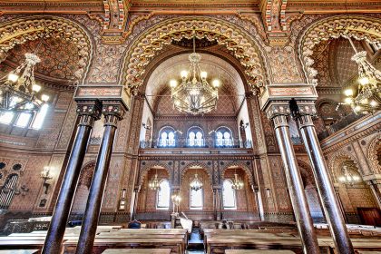 Interiors of the synagogue and Jewish Museum of Florence