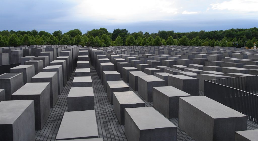 View of the Holocaust memorial of Berlin