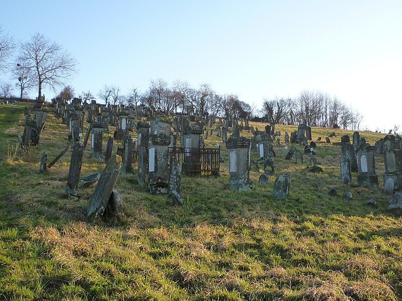 Outside view of the cemetery of Ettendorf, witness to the ancient Jewish heritage of the Alsace region