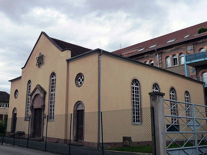 Outside view of the Synagogue of Benfeld, witness to the ancient Jewish heritage of the Alsace region