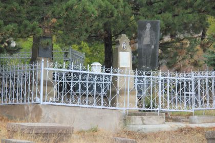 Tombs behind gates at the Jewish cemetery of Akhaltsikhe in Georgia