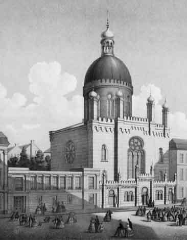 Ancien drawing of the synagogue of Cologne