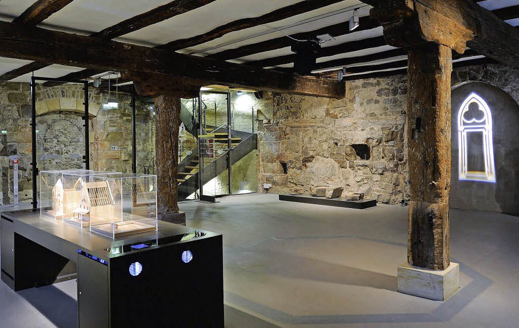 View of the permanent exhibition present at the synagogue of Erfurt