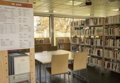 Reading room of the AIU's library in Paris, housing the most important archives related to Jewish studies in Europe