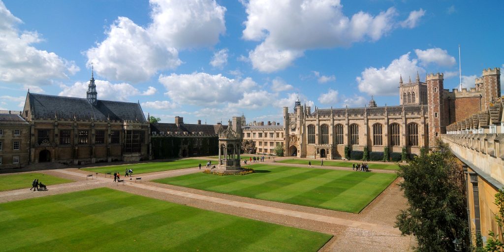 Panoramic view of Cambridge Trinity College