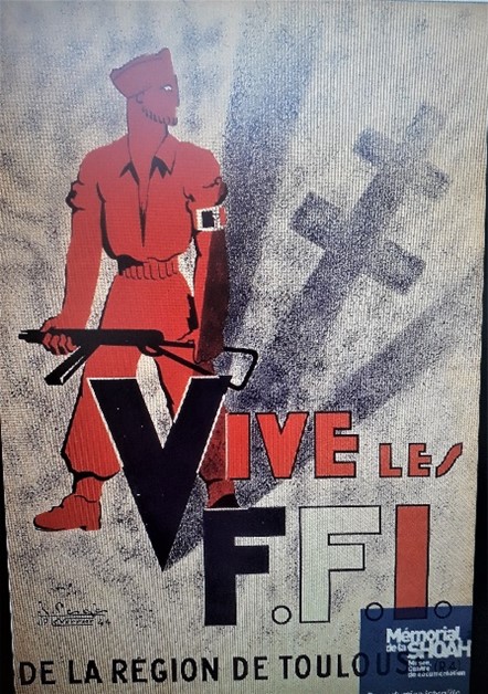 Affiche des FFI de Toulouse, mouvement de Résistance pendant la guerre