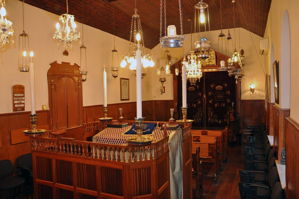 Religious objects inside a synagogue of Gibraltar