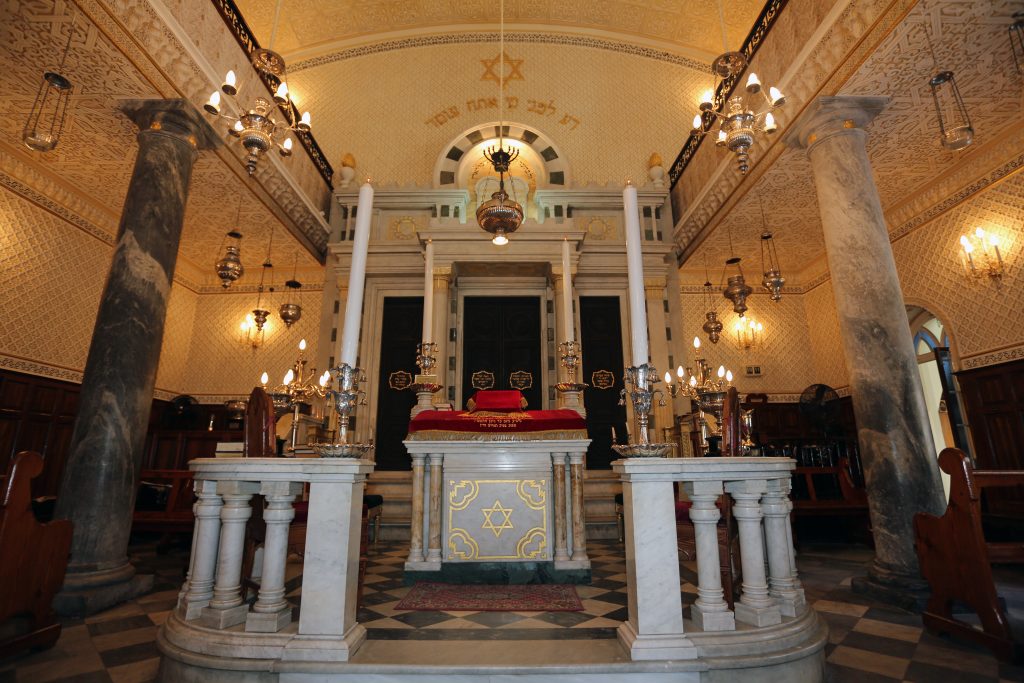 Religious objects inside a synagogue of Gibraltar