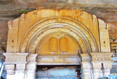 Laws of Moses displayed at the synagogue