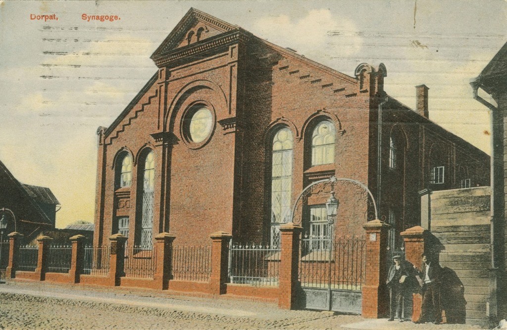 Carte postale de la synagogue de Tartu