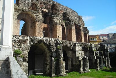 Exterior view of the antique theatre of Benevento