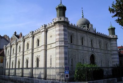Outside view of the synagogue of Besancon