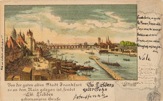 Old postcard of Frankfurt