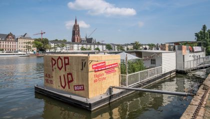 Pop Up Boat welcoming cultural events in Frankfurt