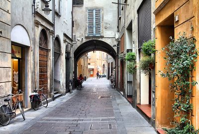 View of the streets of Reggio Emilia