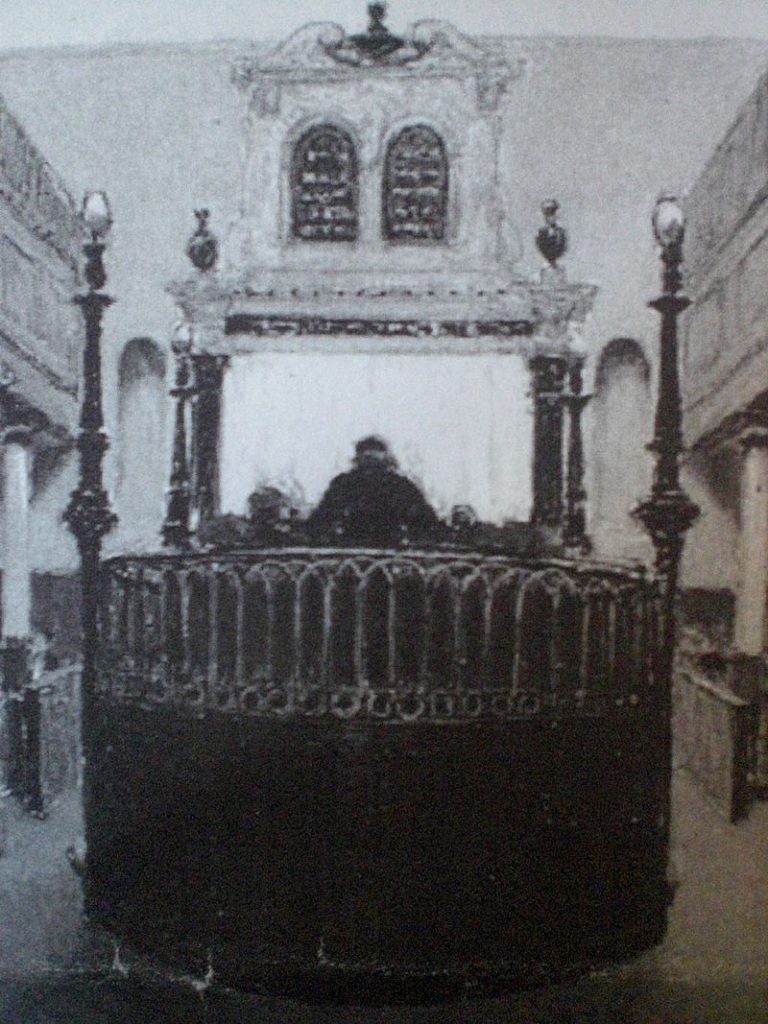 Painting by John White of the Exeter synagogue