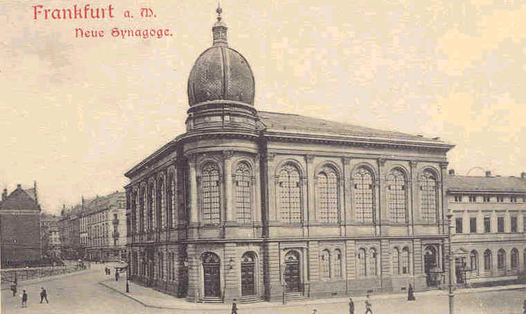 Postcard of the old synagogue of Frankfurt