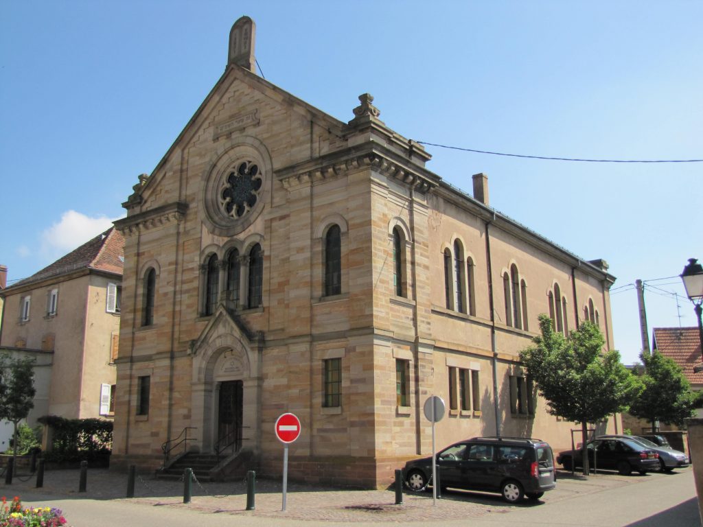 Outside view of the Synagogue of Rosheim, witness to the ancient Jewish heritage of the Alsace region