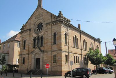 Outside view of the Synagogue of Rosheim, witness to the ancient Jewish heritage of the Alsace region