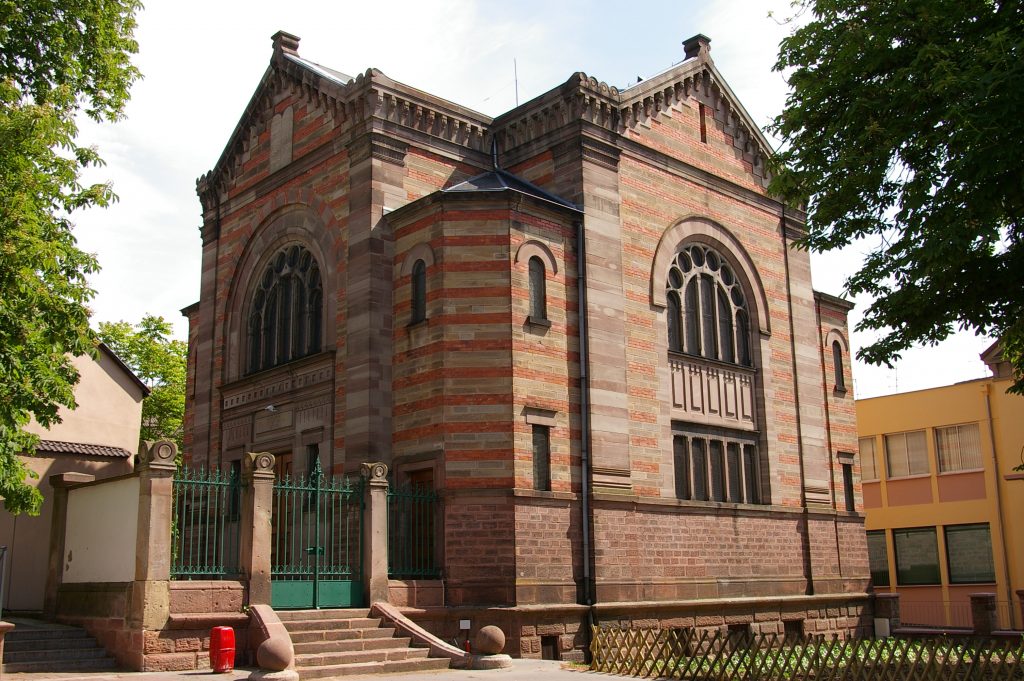 Outside view of the Synagogue of Selestat, witness to the ancient Jewish heritage of the Alsace region