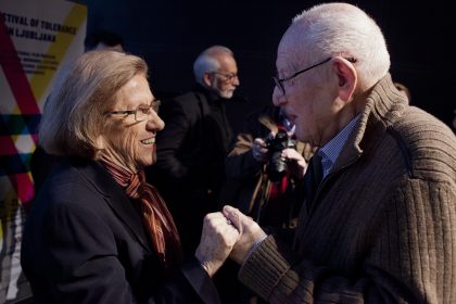 Discussion between Holocaust survivors, Erika Fuerst and Branko Lustig at the JCC