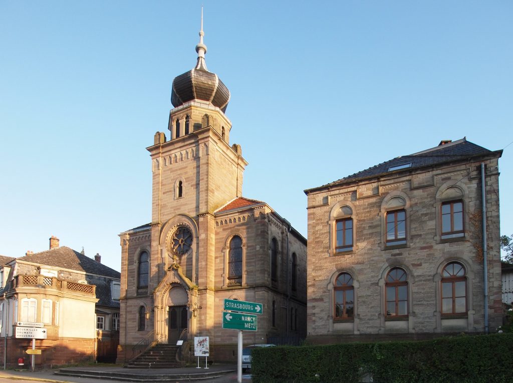 Outside view of the Synagogue of Saverne, witness to the ancient Jewish heritage of the Alsace region