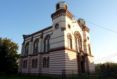 Outside view of the Synagogue of Soultz, witness to the ancient Jewish heritage of the Alsace region