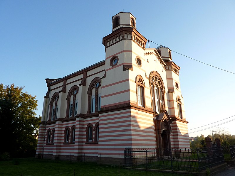 Outside view of the Synagogue of Soultz, witness to the ancient Jewish heritage of the Alsace region