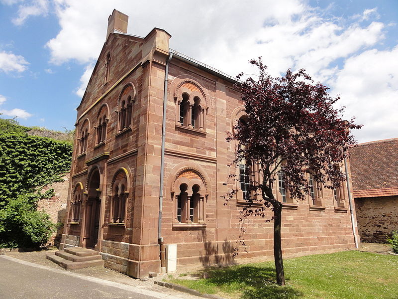 Outside view of the Synagogue of Weshoffen, witness to the ancient Jewish heritage of the Alsace region