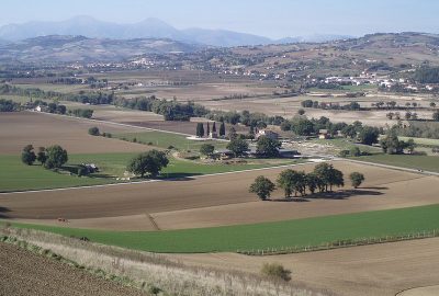 Panoramic view of the city of Castelleone di Suasa